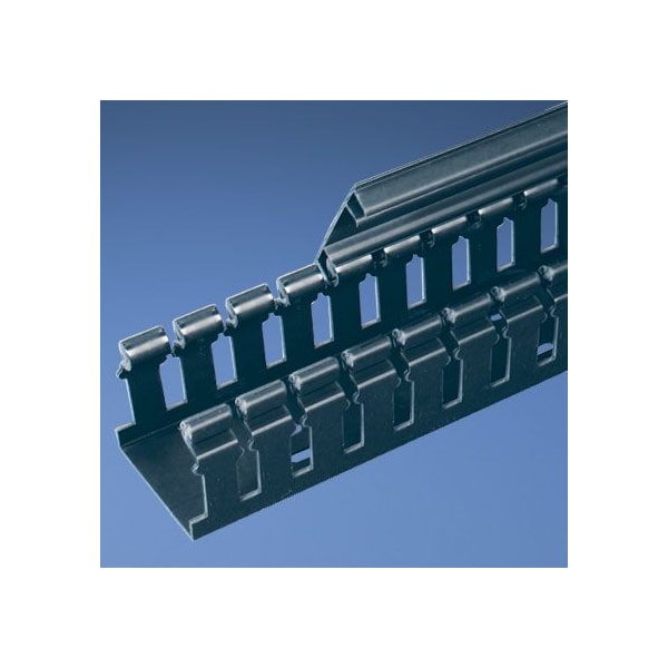 Hinged Cover Wide Slot Duct, Black, 2" x 3" x 1' (6-Pack)